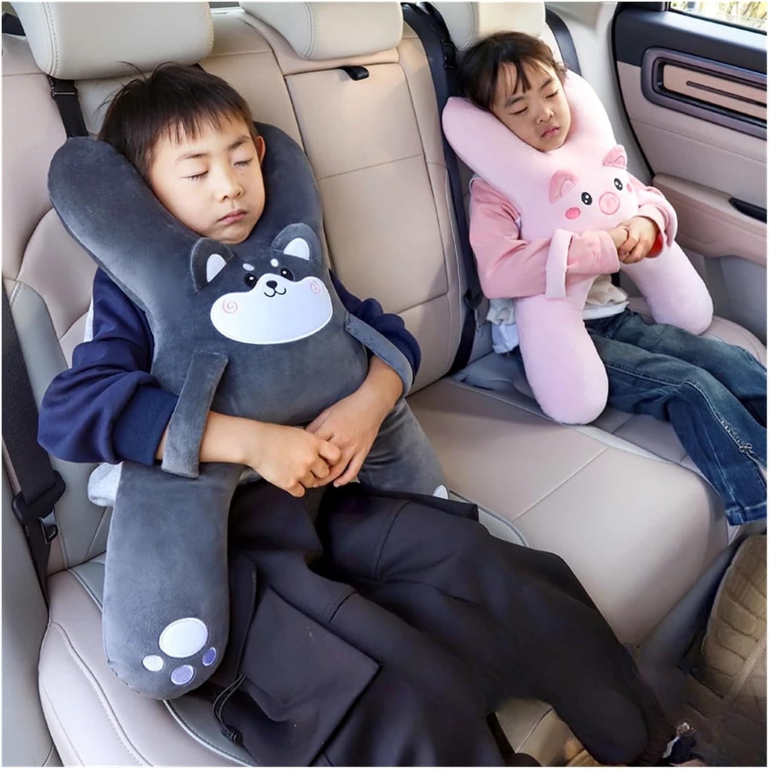 Kid Car Neck Pillow with Seat Belt for Comfortable Naps(A-2l)