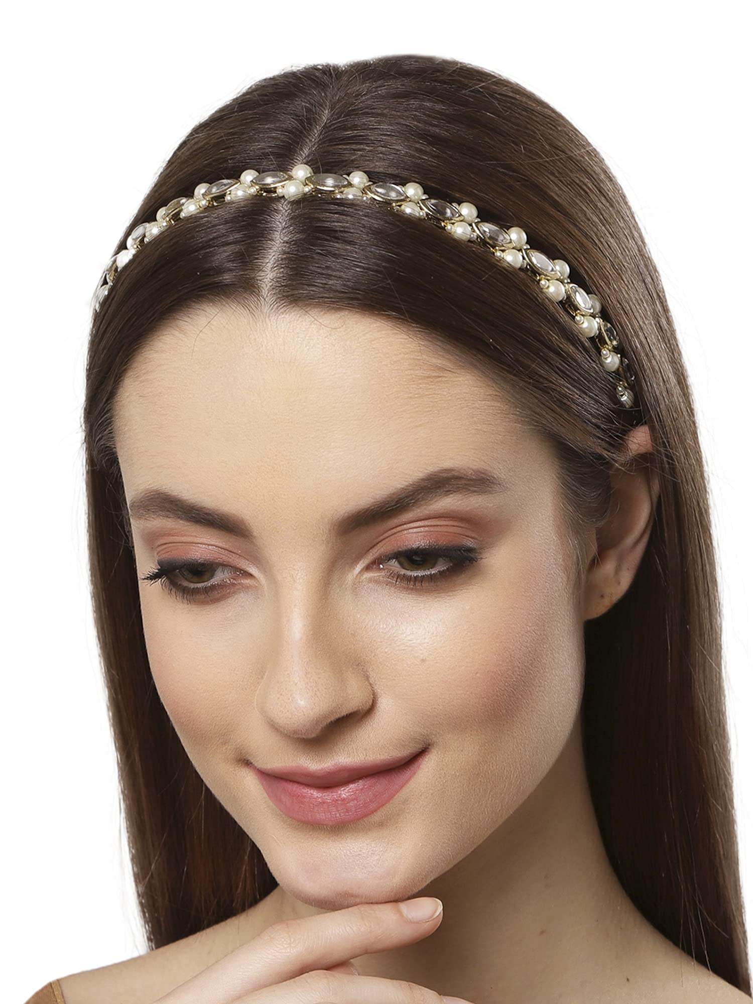 Karatcart Handcrafted Meyal Kundan Metal Hairband for Women - Gold (B09HBP1KWH) Amazon Price History, Amazon Price Tracker