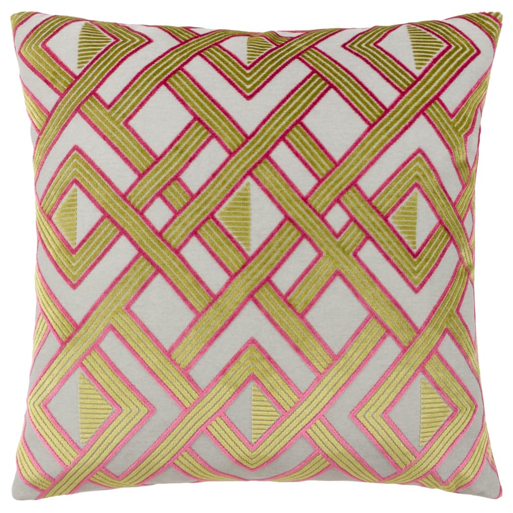 Paoletti Unisex Multicolor Henley Geometric Velvet Cushion | Size: 50Cm X 50Cm