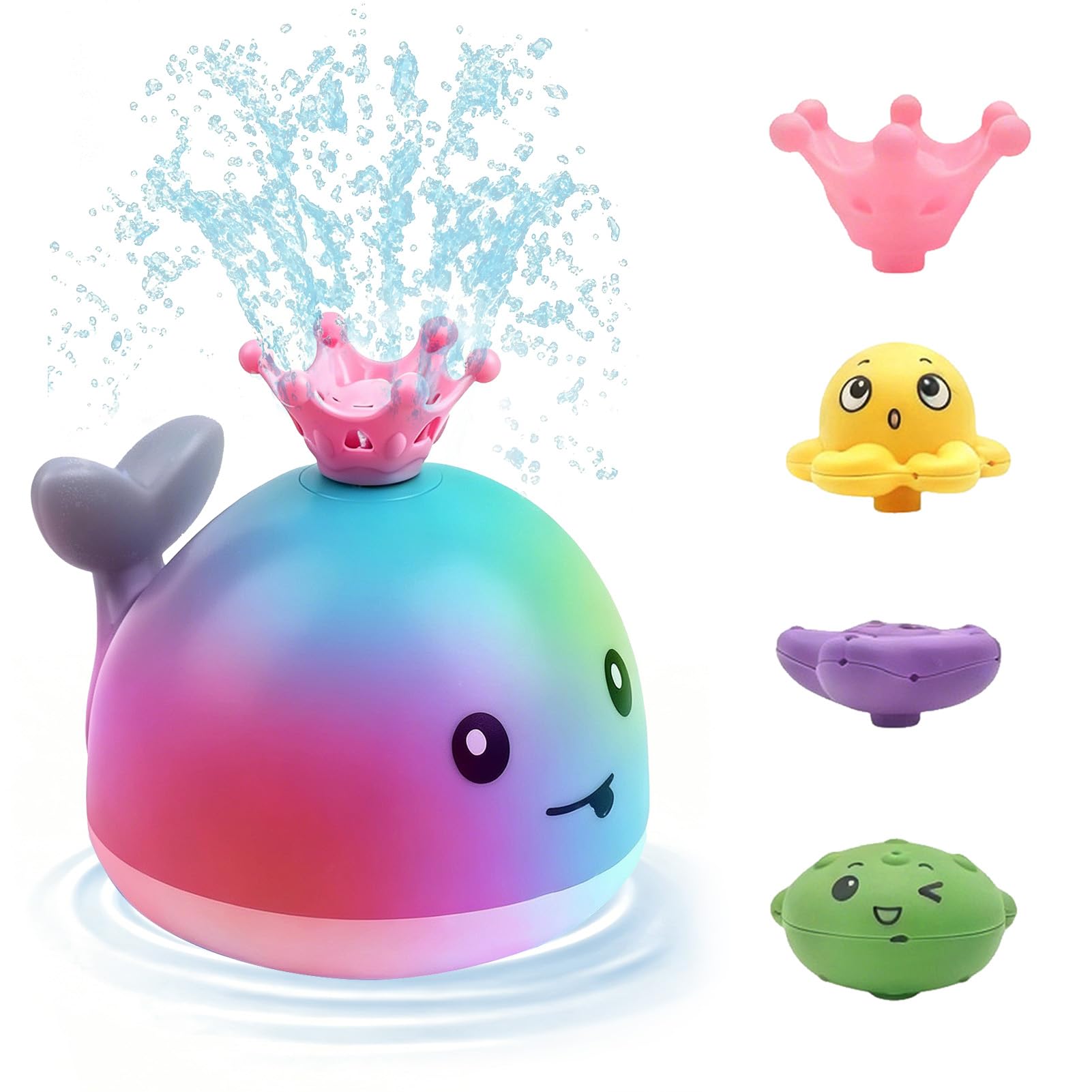 Juguete Baño para Bebés, Ballena LED Juguetes Baño Bebe, Juguetes de baño Iluminados, Juguetes Bañera Bebe, Juguetes de Ducha, para Bañera, Ducha o Fiesta en la Piscina