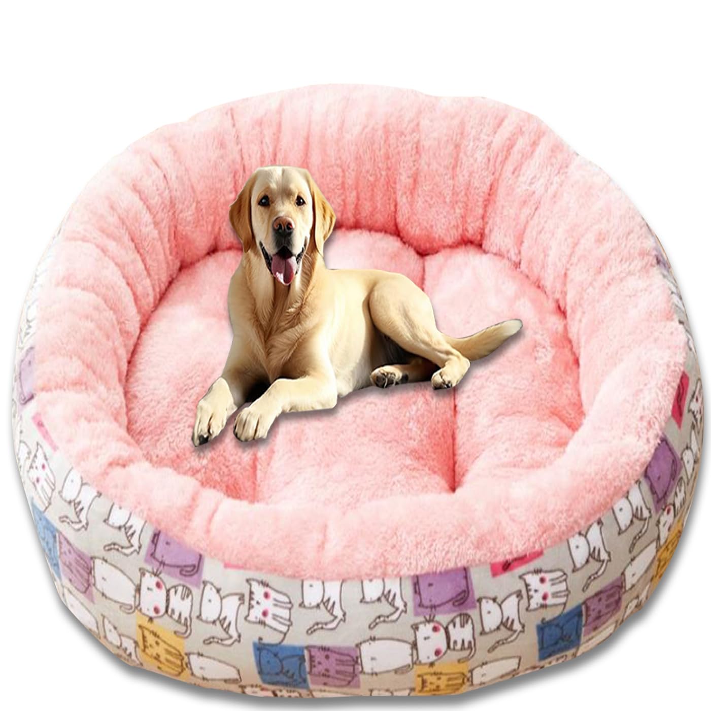 Extra Large Dog Bed Washable Dogs Sofa Bed,Anti Anxiety Cosy Dog Cushion Calming Pet Mattress Crate,Pet Cushion for Medium Large Dogs (Pink,42 * 32 * 15)