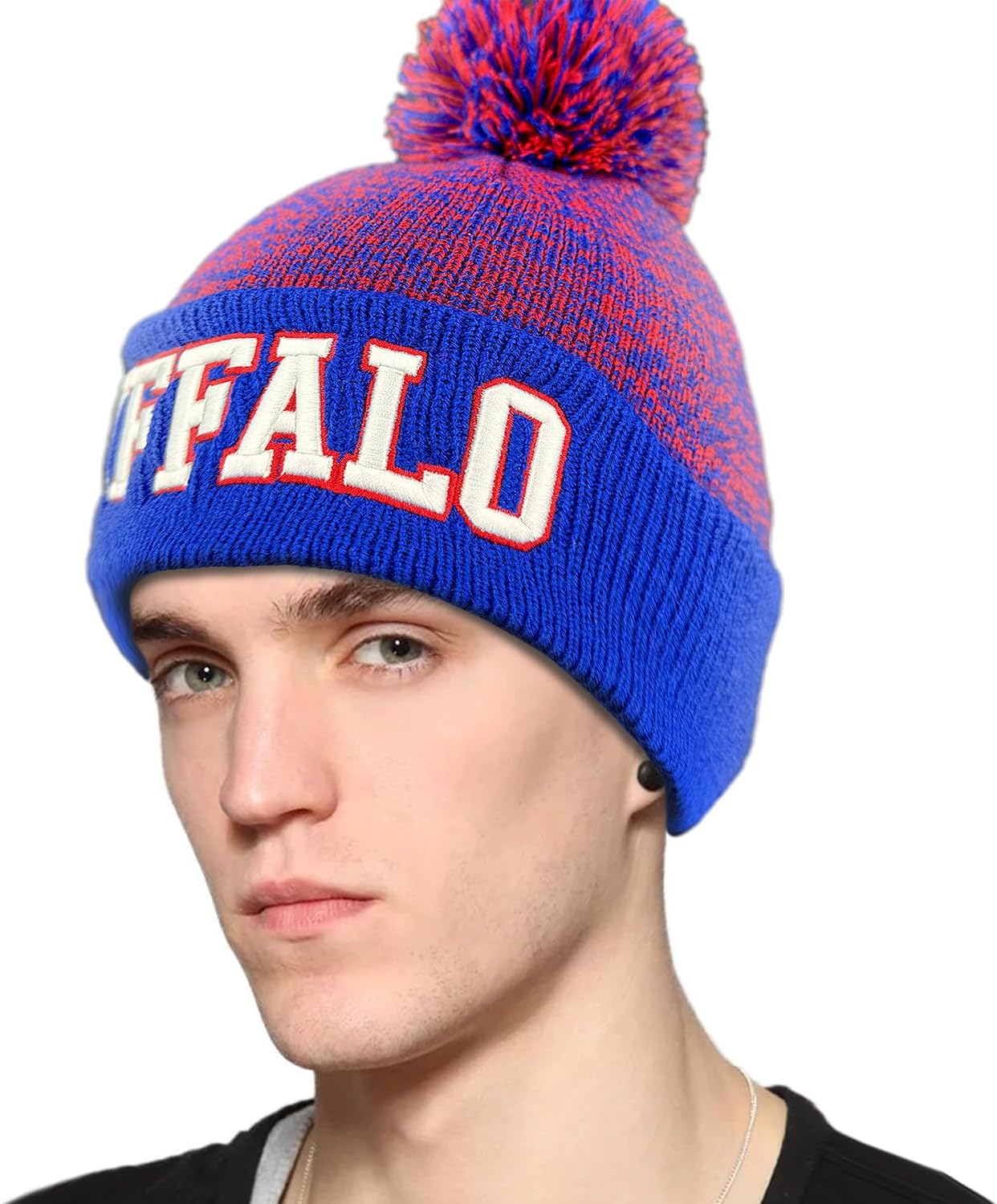 Football Beanie Hat for Men and Women Super Soft Pompom Knit Cap Winter Skullcap Toque - Image 5