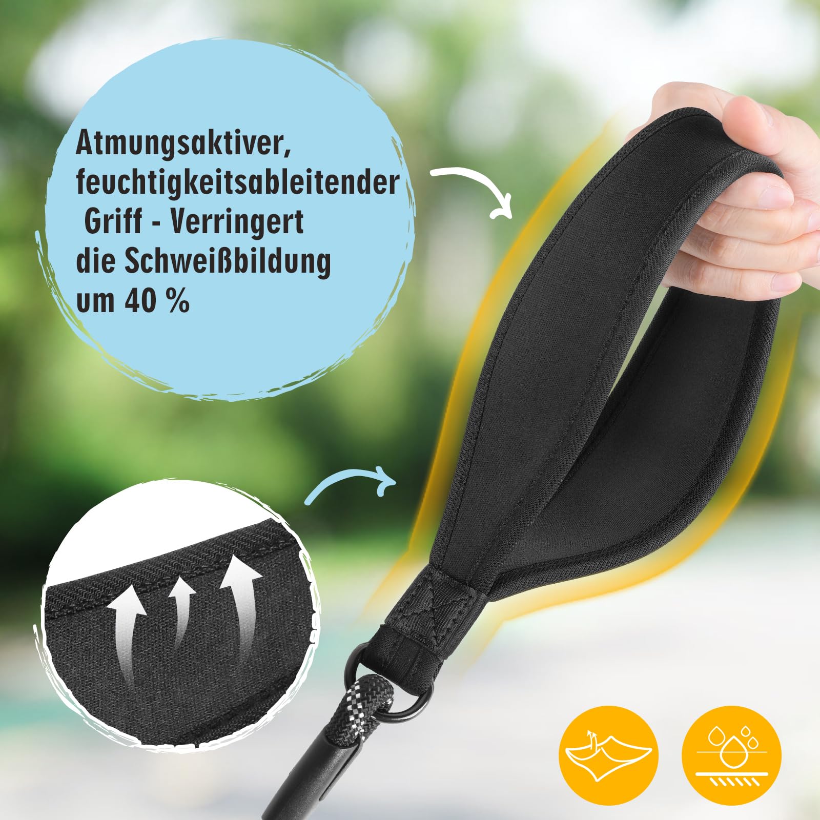 Aystkniet Schleppleine 30M Hundeleine mit Abnehmbare Elastische Kordel | Abschließbarer Haken | Gepolsterter Griff, Langlaufleine Trainingsleine für Mittlere Große Hunde