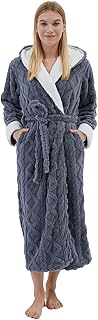 Long Robes with Hood for Women,Plush Fleece Hooded Robes for Women Winter Warm Housecoat