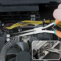 Vista 3 de Alicates de punta de aguja extra largos para hacer joyería de 7 pulgadas con mandíbula dentada, herramienta removedora de anzuelos de pesca