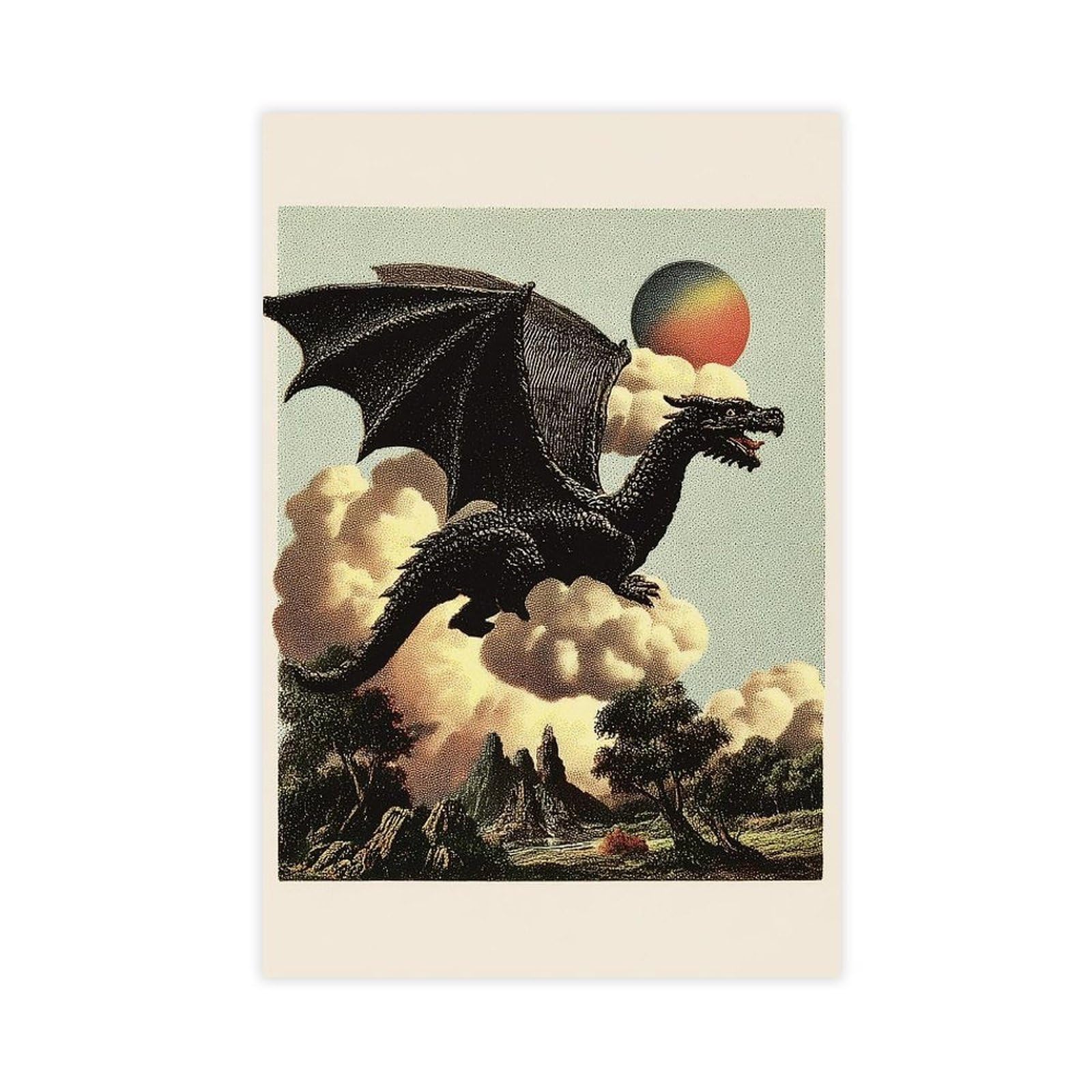 MRYCQ Soaring Dragon Poster Canvas Poster for Dorm Room Decor Gift