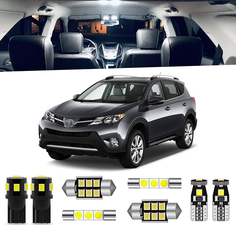 Kit de lâmpadas LED internas ENDPAGE 6000K para Toyota RAV4 2006 a 2015 – 8 unidades