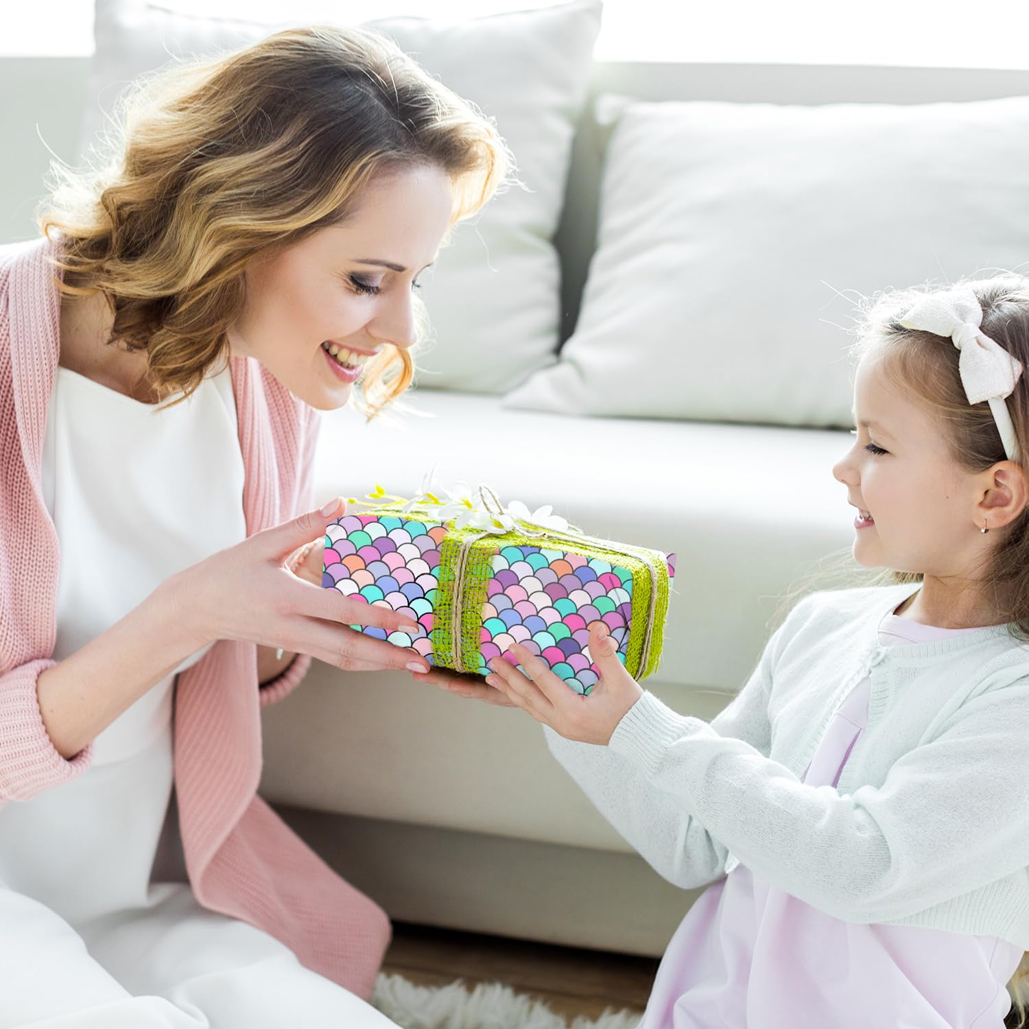 Papier Cadeau Scintillant JIANTA - 4 Rouleaux Arc-en-ciel - 43 Cm X 3 M - Pour Anniversaire, Noël, Mariage - Écologique Et Résistant