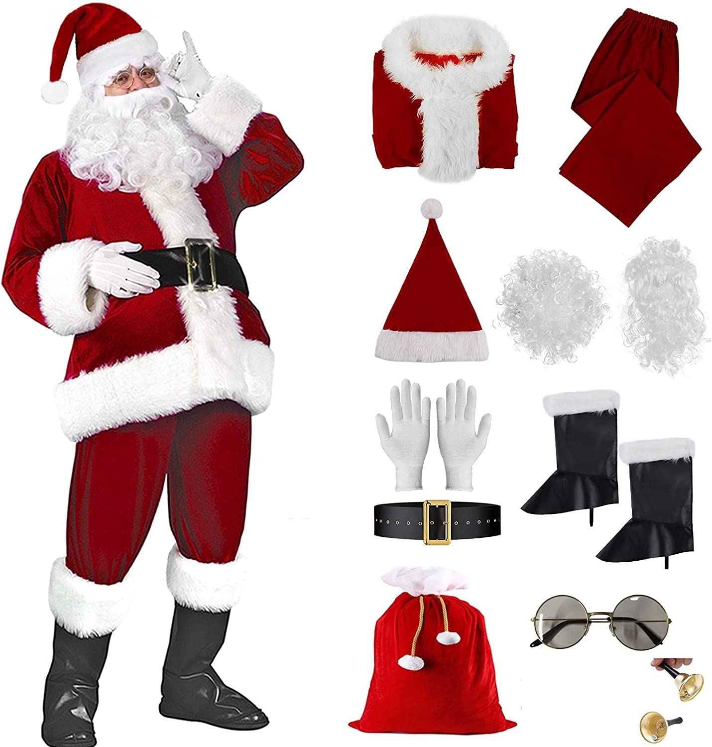 Amazon.co.jp: メンズ デラックス サンタ スーツ クリスマス 大人用