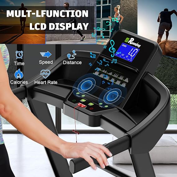 Auto Incline Treadmill for Home - 15% Heavy Duty Treadmill with 400 lbs Capacity for Home- Foldable Running Machine, Wide Belt, 3.5HP, App, Heart Rate