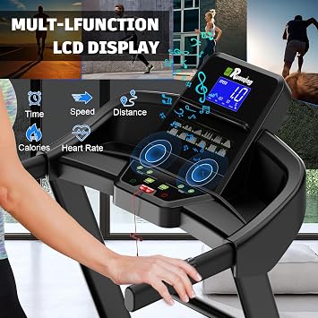 Auto Incline Treadmill for Home - 15% Heavy Duty Treadmill with 400 lbs Capacity for Home- Foldable Running Machine, Wide Belt, 3.5HP, App, Heart Rate