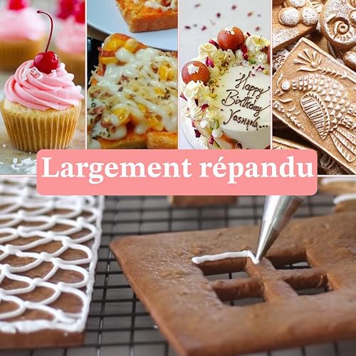 Lot de 100 poches à douille + 6 douilles + 1 coupleur à gâteau pour douilles + 1 brosse de nettoyage - Grande poche à douille professionnelle pour décoration de pâtisseries, gâteaux, biscuits - 6