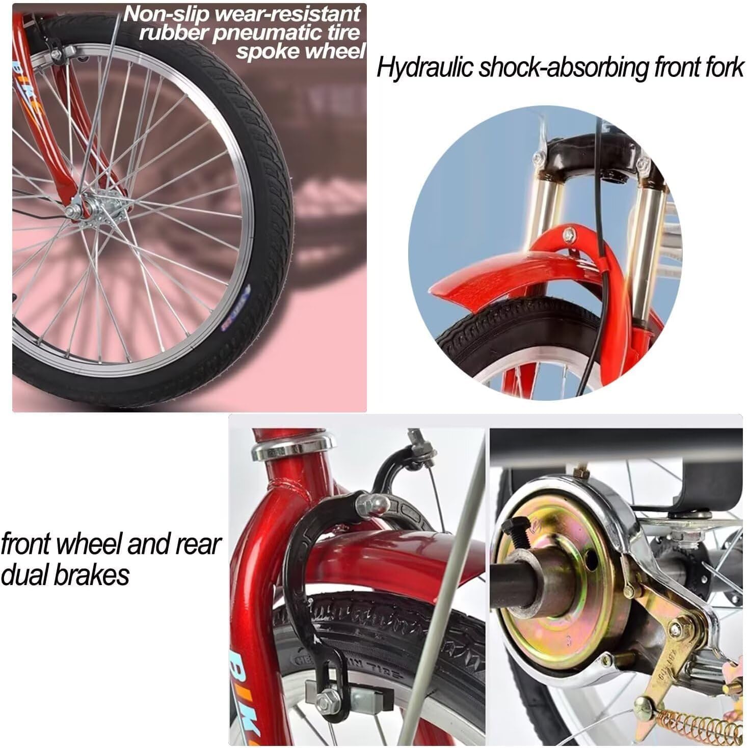 Elderly Rickshaw Tricycles,Adult Cruiser Trike,Ride-On Tricycles with Pedals,Double Cdrive,Dual Brakes,Folding 3 Wheels Bicycle,Tandem Trike with Back Seat,Shock Absorb Front Fork
