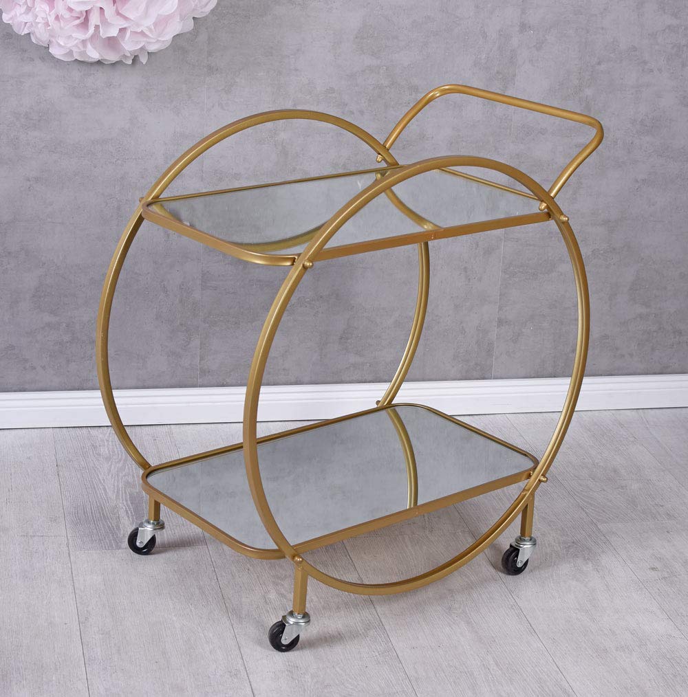 Palazzo aja200 - Carrito de bar con ruedas, color dorado