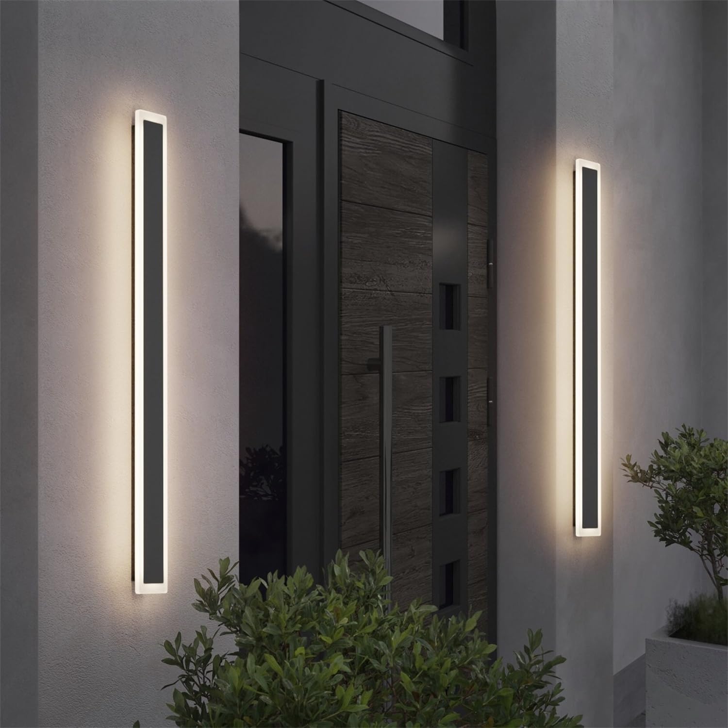 2 Pack 39.4Inch Long Outdoor Lights 4000K Dimmable Exterior Wall Mount Lighting Modern Outdoor Light IP65 Waterproof for Garage Porch