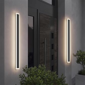 2 Pack 39.4Inch Long Outdoor Lights 4000K Dimmable Exterior Wall Mount Lighting Modern Outdoor Light IP65 Waterproof for Garage Porch