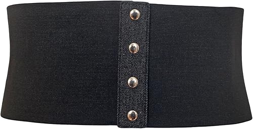 Miniatura 2 de eVogues - Cinturón elástico ancho para mujer, estilo corsé, color negro