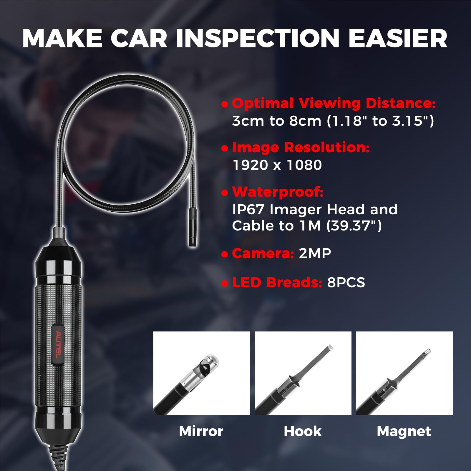 Amazon.com: Autel MV108S 1080P HD Inspection Camera, 8.5mm Probe