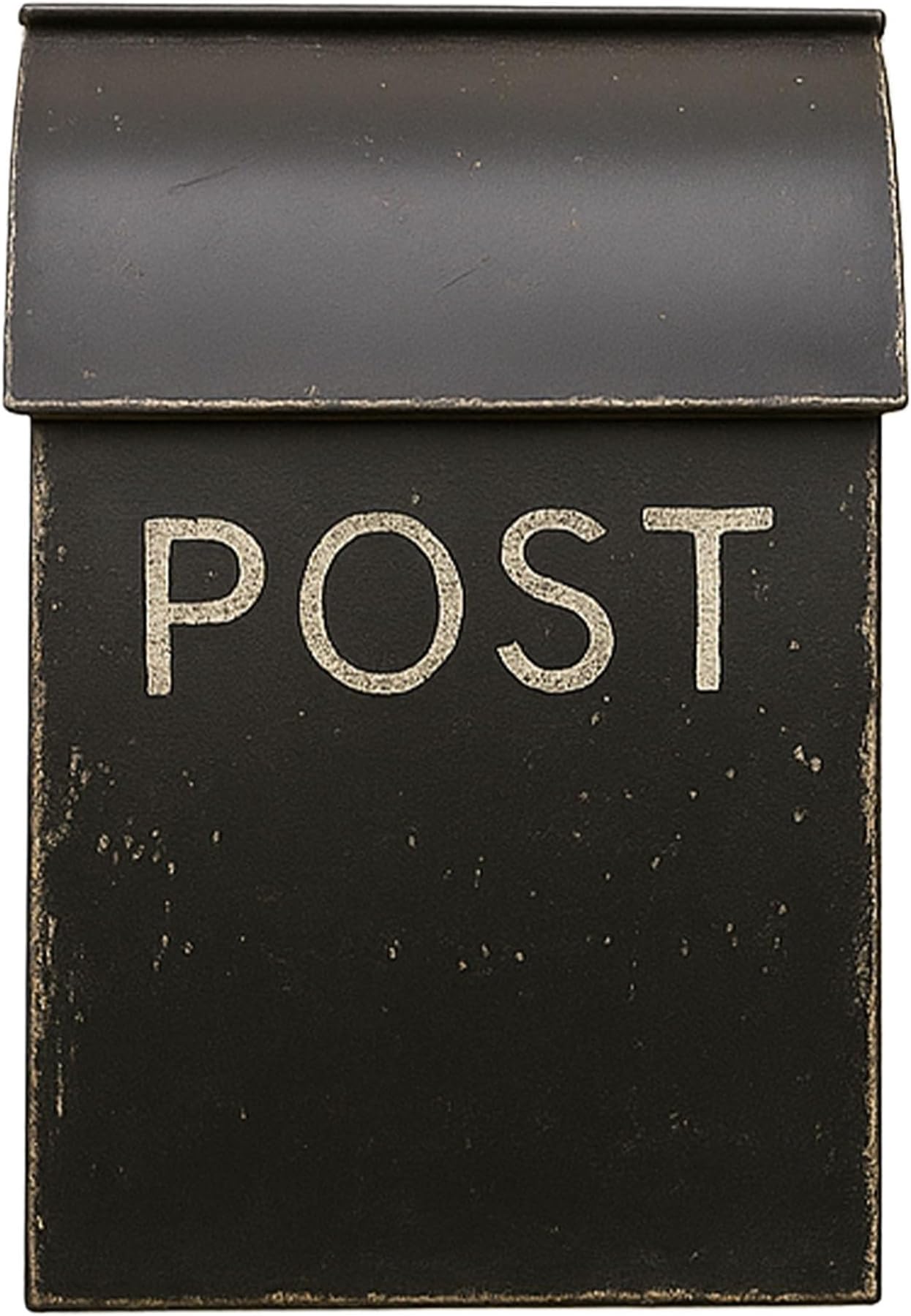 NACH TH-10023 Milano Pointed Rustic Mailboxes for Outside with Newspaper Holder, Black, 15x9.5x4 in
