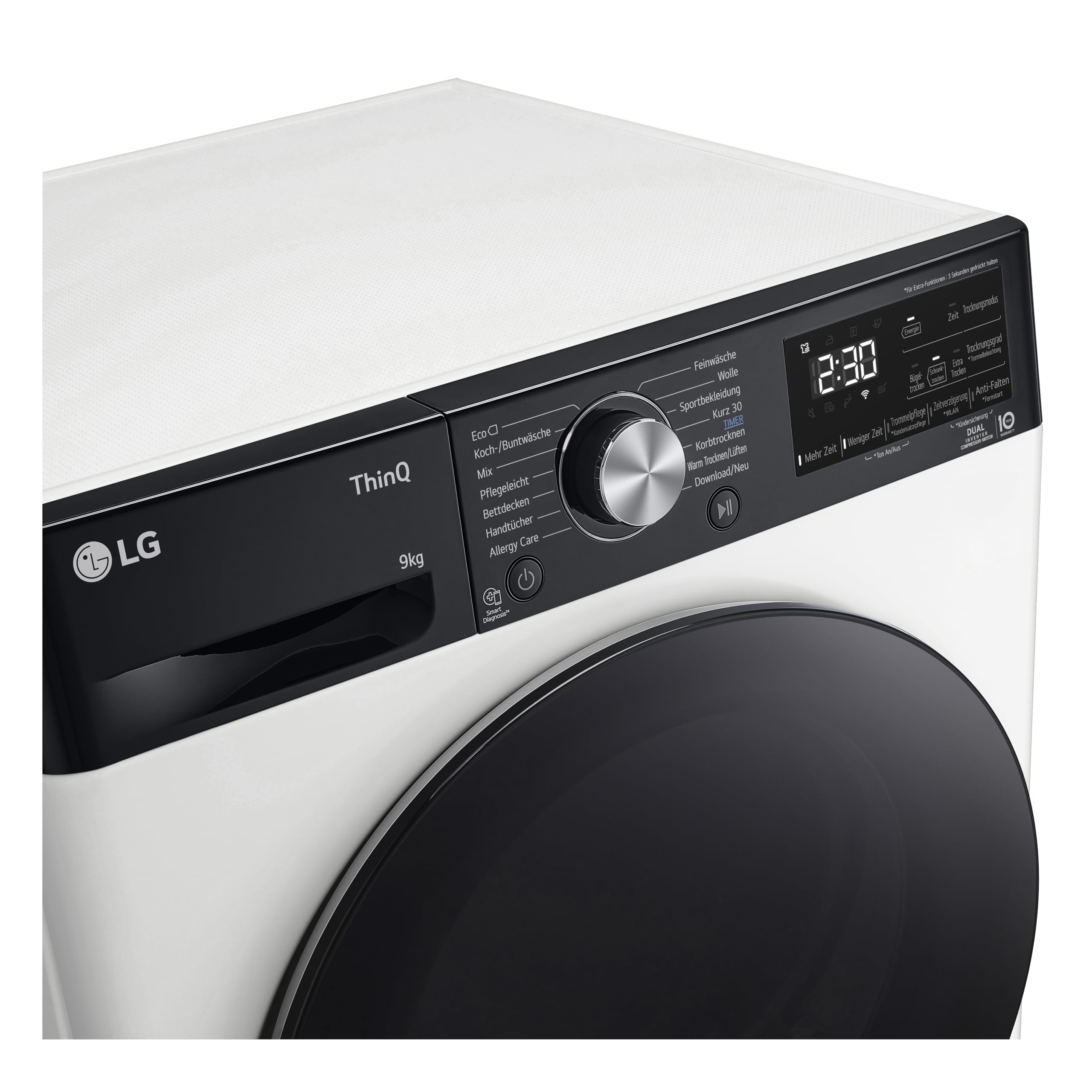 LG RT90V9P Wärmepumpentrockner 9 kg Dual Inverter Sensor Dry Weiß