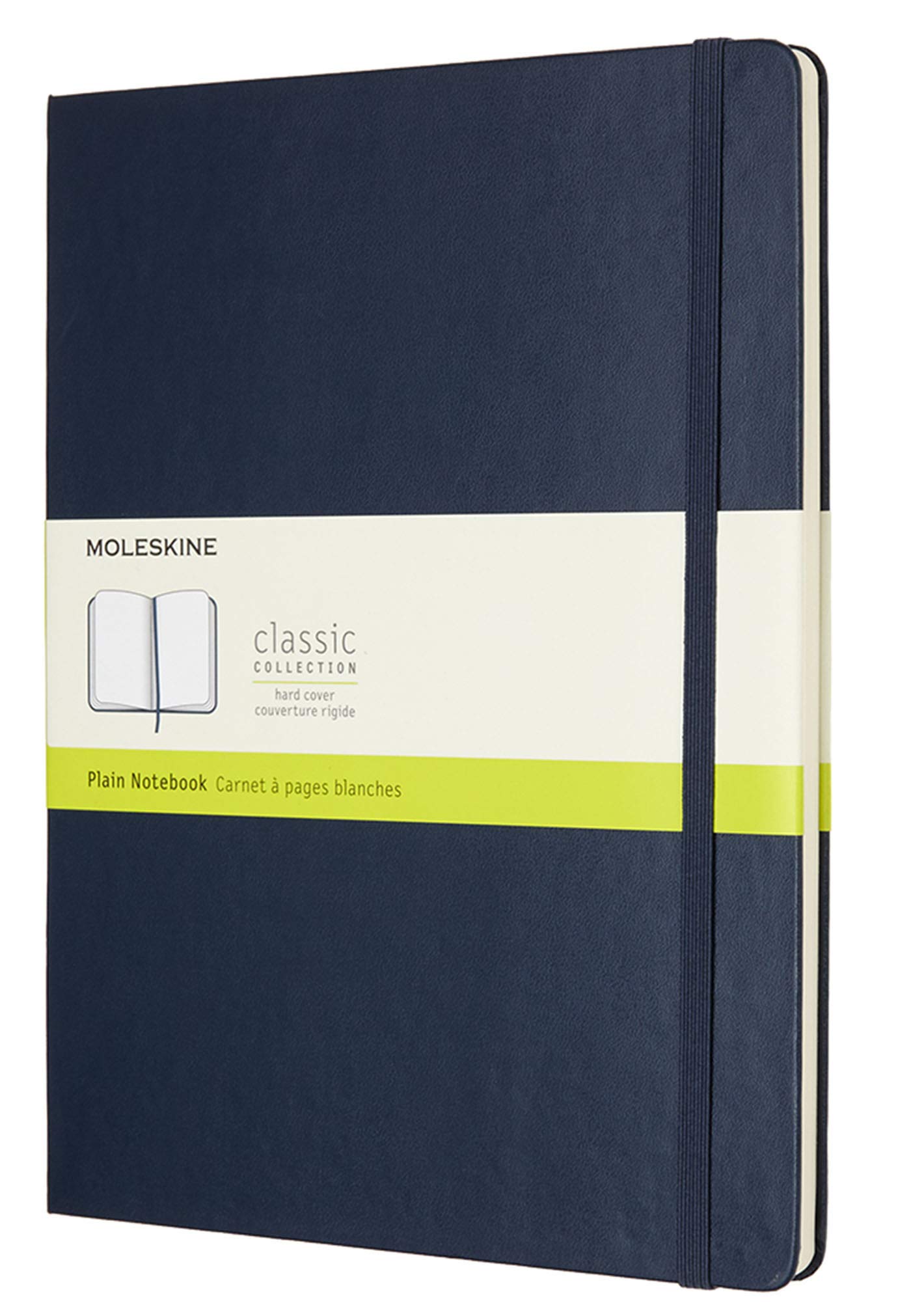 9 x 25 cm Classic Plain Paper Notebook Hard Cover and Elastic Closure Journal - Sapphire Blue