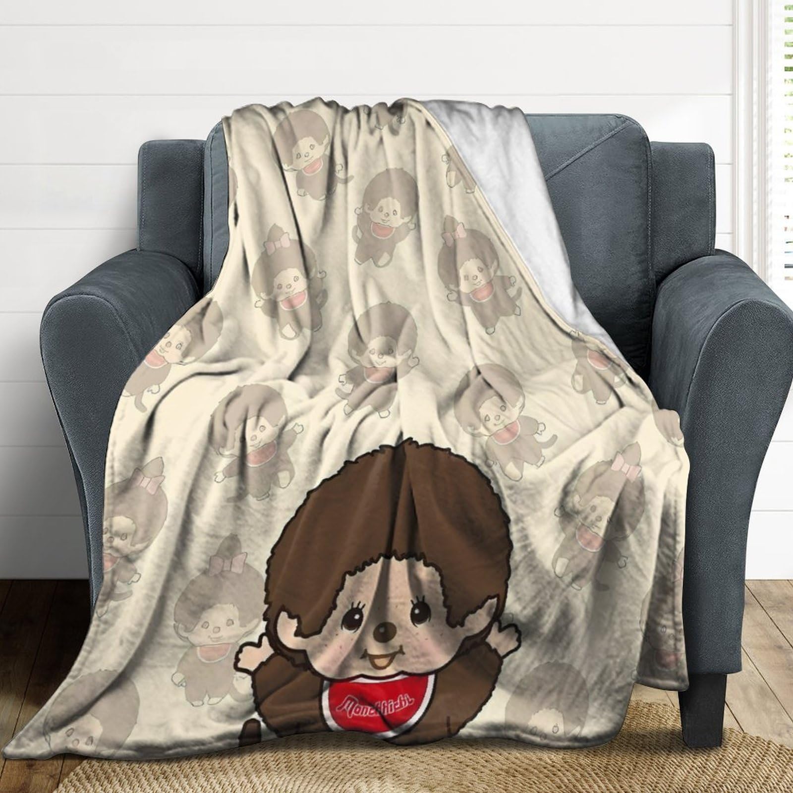 Amazon｜モンチッチ 毛布 ブランケット フランネルブランケット 掛け