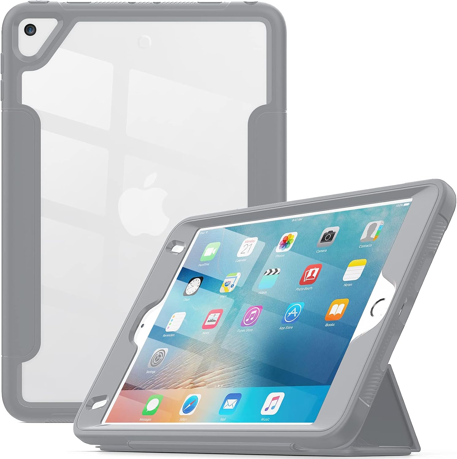 Hottest Sale SEYMAC stock Case for iPad Mini 5 / 4 , Smart Magnetic Auto Sleep/Wake Cover with [Screen Protector] Stand [Clear Backing] [Pencil Holder] Feature for iPad Mini 5th / 4th Generation (Gray/Gray)