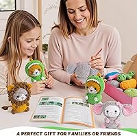 Vista 7 de Kit de ganchillo POP COCHE para principiantes, kits de ganchillo para adultos, kit de crochet y tejer de amigurumi para animales con videotutoriales