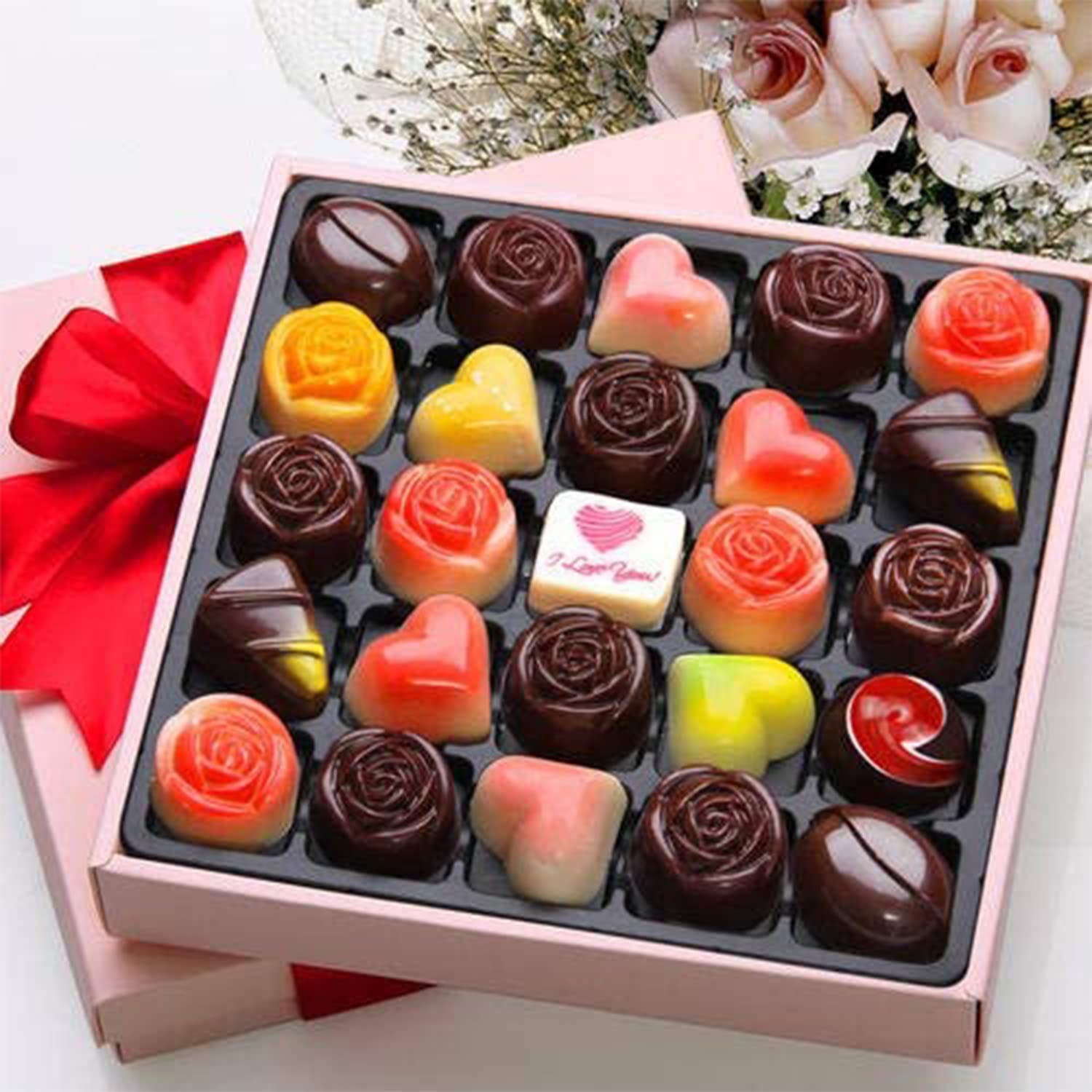 Paquete de 2 moldes de silicona para el día de San Valentín, moldes de caramelo de chocolate, moldes de rosa para hornear, bandeja de silicona antiadherente, formas elegantes para bombas de 7