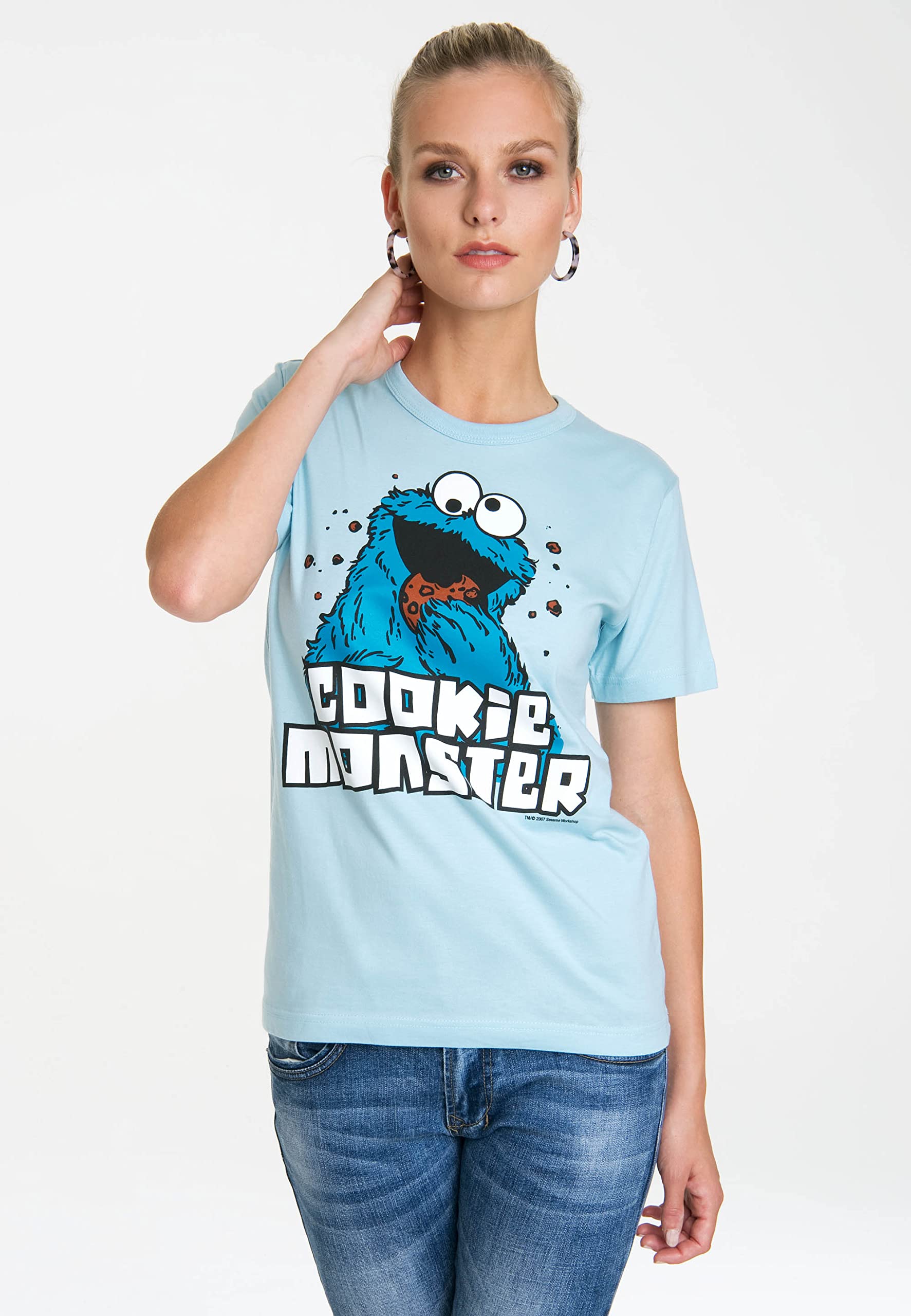 Logoshirt® Sesamstraße Krümelmonster T-Shirt Damen & Herren | Offiziell lizenzierter Sesamstrasse-Fanartikel, weiche Baumwolle, lustiges T-Shirt für Krümelmonster-Fans, hochwertiger Print