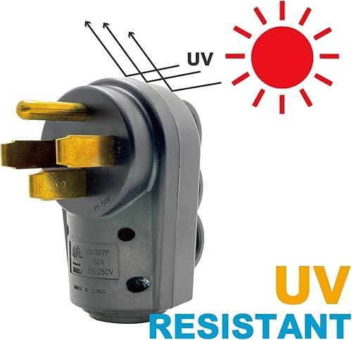 Miniatura 3 de Sintron NEMA - Enchufe de hoja recta 14-50P, mango ergonómico, rewirable, para caravana, caravana, remolque, viaje, 125250 voltios, 50 amperios, 3