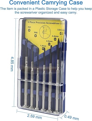 Miniatura 7 de Juego de destornilladores de precisión de 6 piezas, kit de reparación de lentes, juego de destornilladores pequeños, juego de destornilladores de