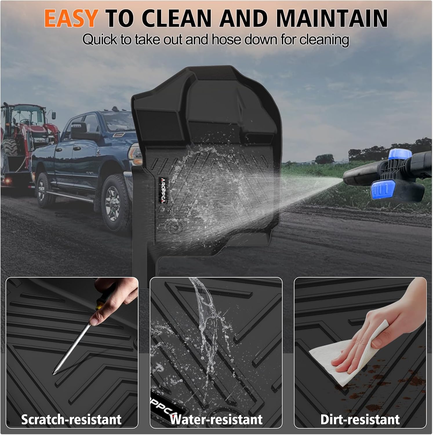 All Weather Car Floor Mats for Ford F150/F-150 2015-2025 SuperCrew Cab (Includes 22-24 Lightning Models), TPE Rubber Floor Liners Anti-Slip Full Set Automotive Mats for 2025 Ford F-150 Accessories - Image 6