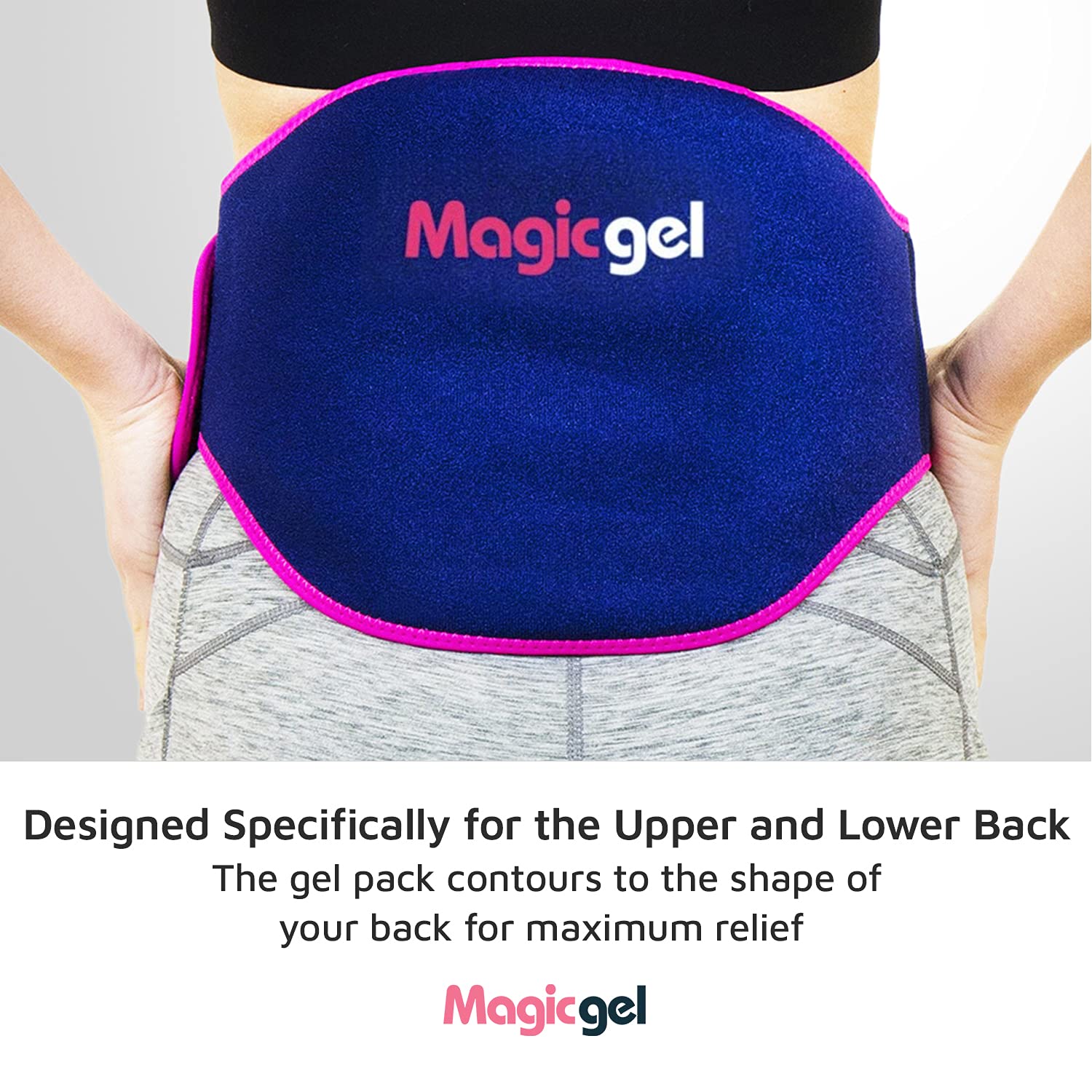 Back Pain Relief Gel Pack: Hot or Cold Ice Packs for Back Injuries - Reusable (Relief for Lower Lumbar, Sciatic Nerve, Degenerative Disc Disease, Coccyx, Tailbone Pain) by Magic Gel : Health & Household