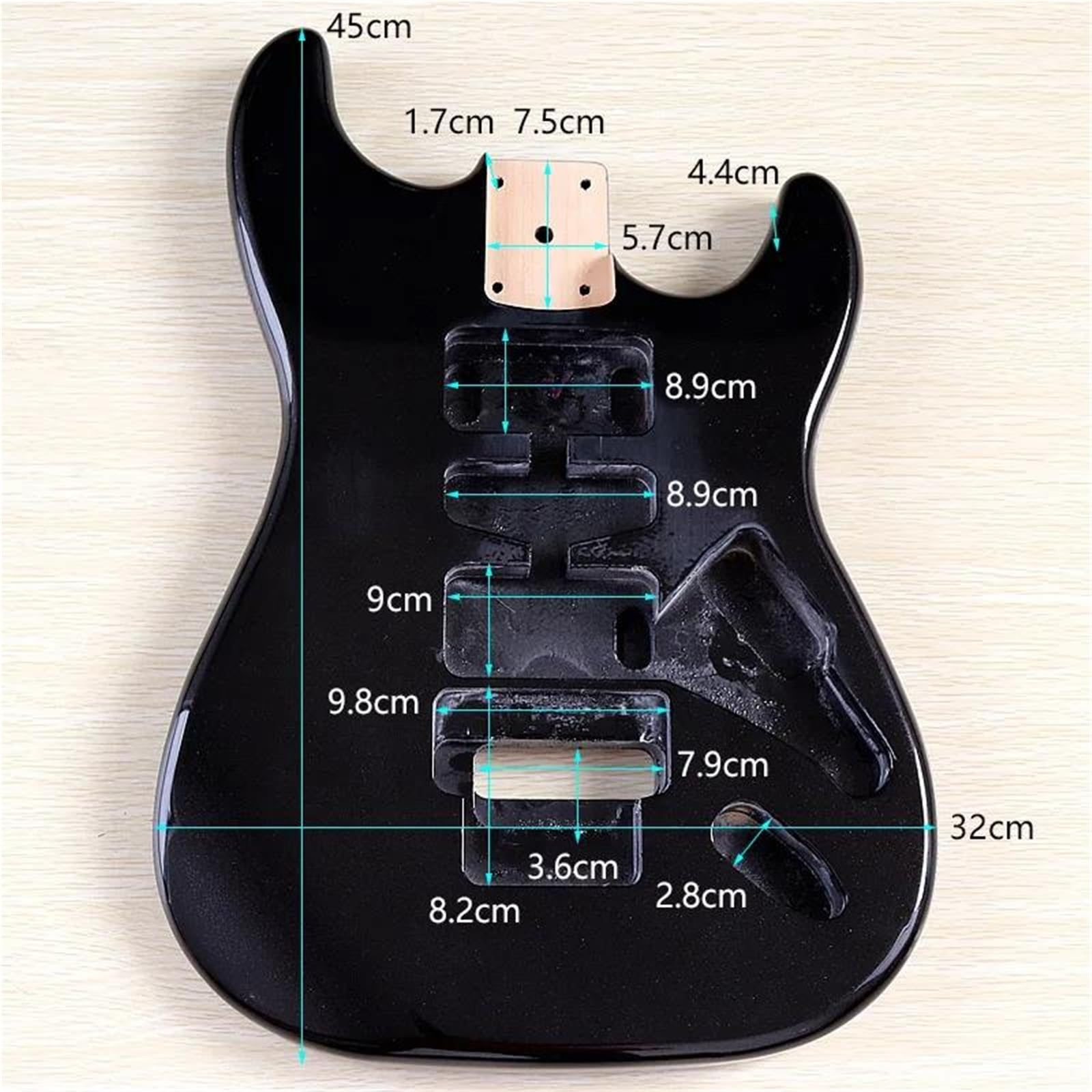 Guitar Body Kit Black Electric Guitar Poplar Body Part For DIY(For FY)