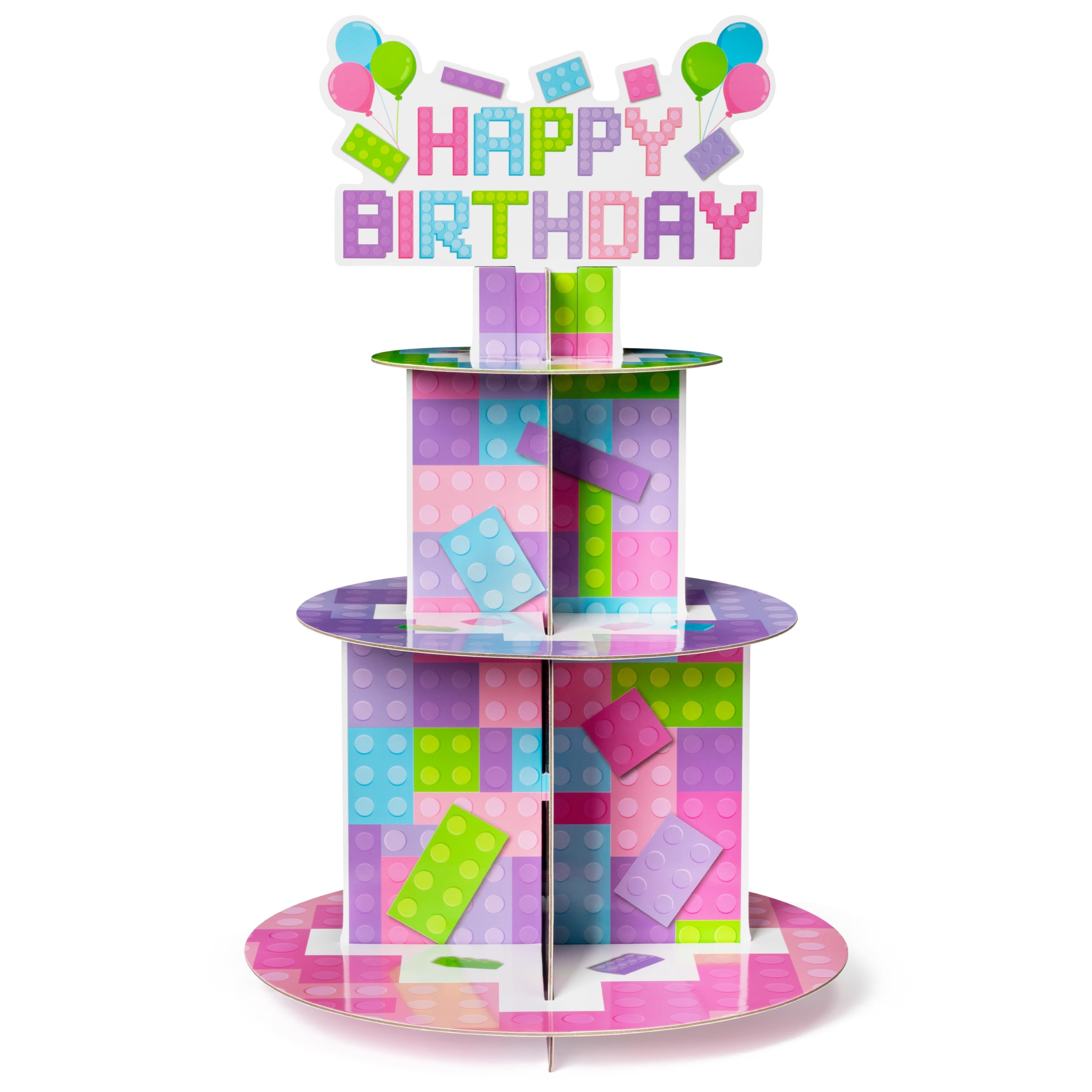 Cupcake-Ständer Aus Pappe – 3-stöckig, Rosa & Blau, Ideal Für Geburtstag, Hochzeit & Party