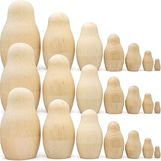 AEVVV Blank Russian Nesting Dolls Lot 3 Sets by 7 pcs