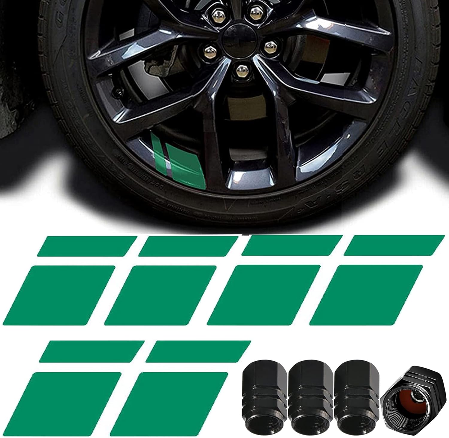 JAIZAIWJ 6Pcs Car Stickers and Decals for 18"21"Green