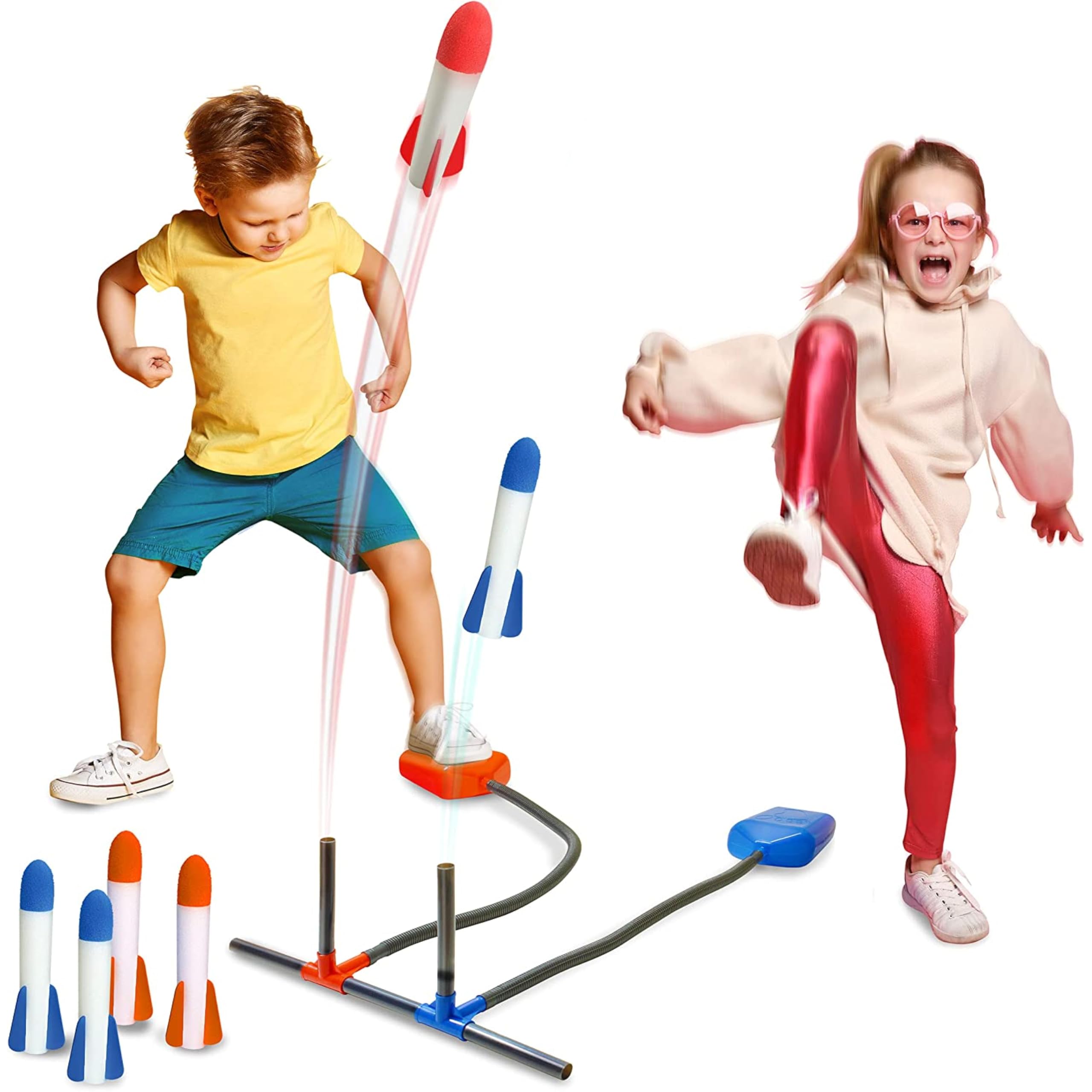 Photo 1 of ArmoGear Rocket Launcher for Kids | Dual Launchers Rocket Toy for 1 or 2 Player with 6 Foam Rockets Up to 100 Ft High | Outdoor or Backyard Toy for Kids Ages 5 6 7 8 +