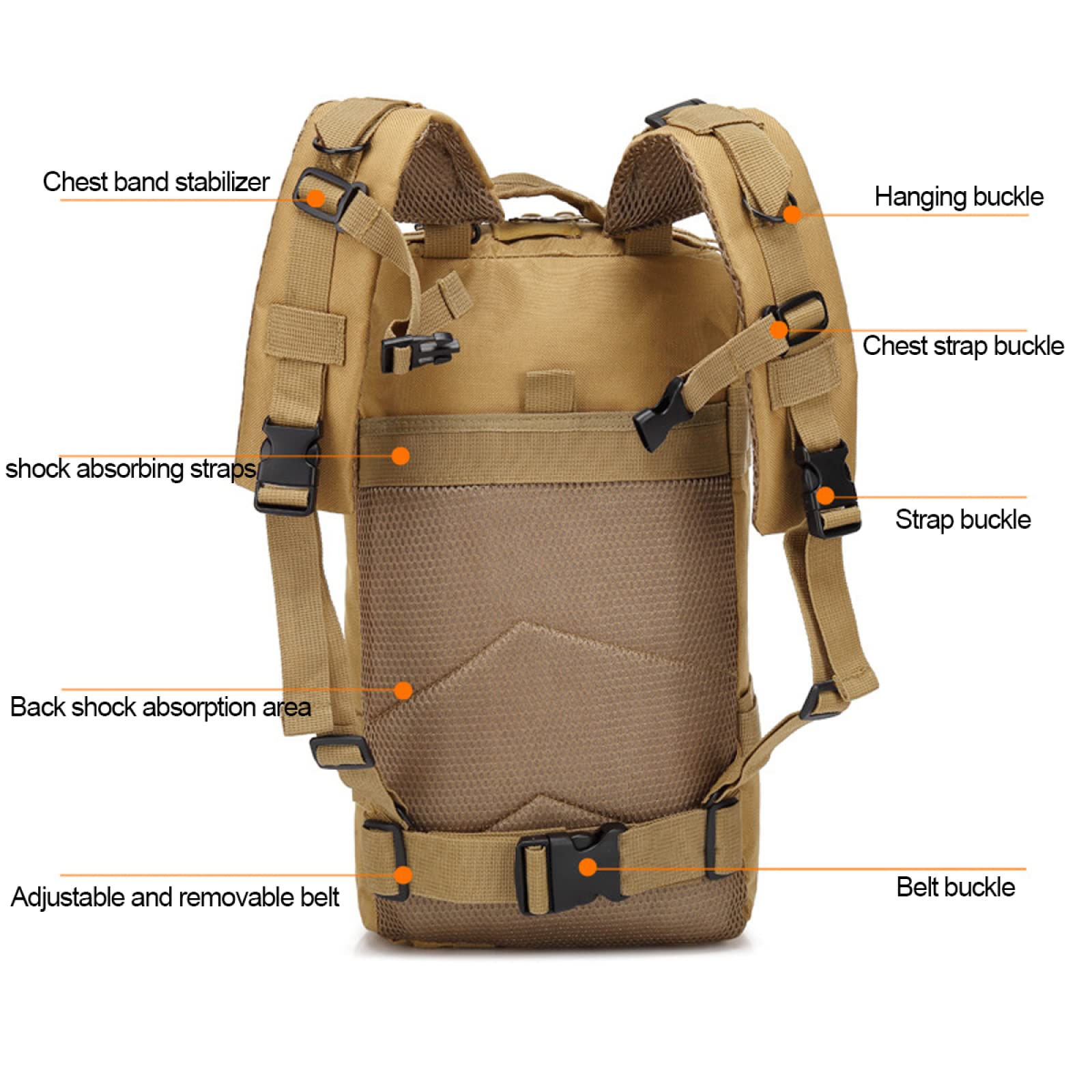 REEBOW GEAR Montañismo Mochila Multifuncional al Aire Libre Mochila táctica de 3 días Mochila táctica Militar Paquete de Asalto para Senderismo Camping Trekking Caza (30L, Khaki)