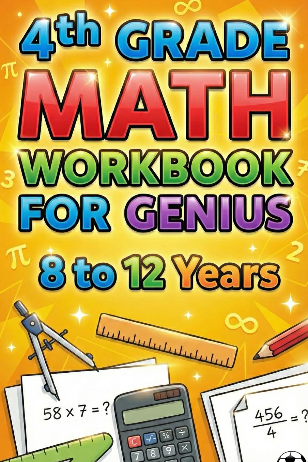 4th Grade Math Workbook for Genius Ages 8–12 | Fun & Challenging Math Problems with Multiplication, Division, Fractions, Decimals, Word Problems & Brain Boosting Activities
