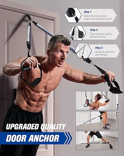 Miniatura 5 de Kit de barra de pilates mejorado con bandas de resistencia, látex natural para mujeres y hombres, barra de yoga multifuncional de acero inoxidable