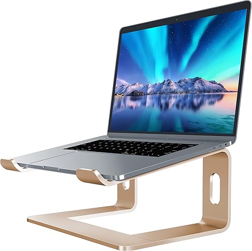 Miniatura 46 de SOUNDANCE Soporte para laptop, elevador de computadora de aluminio, elevador ergonómico para computadoras portátiles, soporte de metal compatible