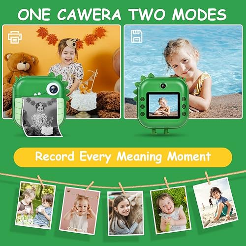 Miniatura 2 de Ainiv Cámara de impresión instantánea para niños, cámara dual 1080P con papeles de impresión y 5 bolígrafos de color, tarjeta SD de 32 GB, regalo