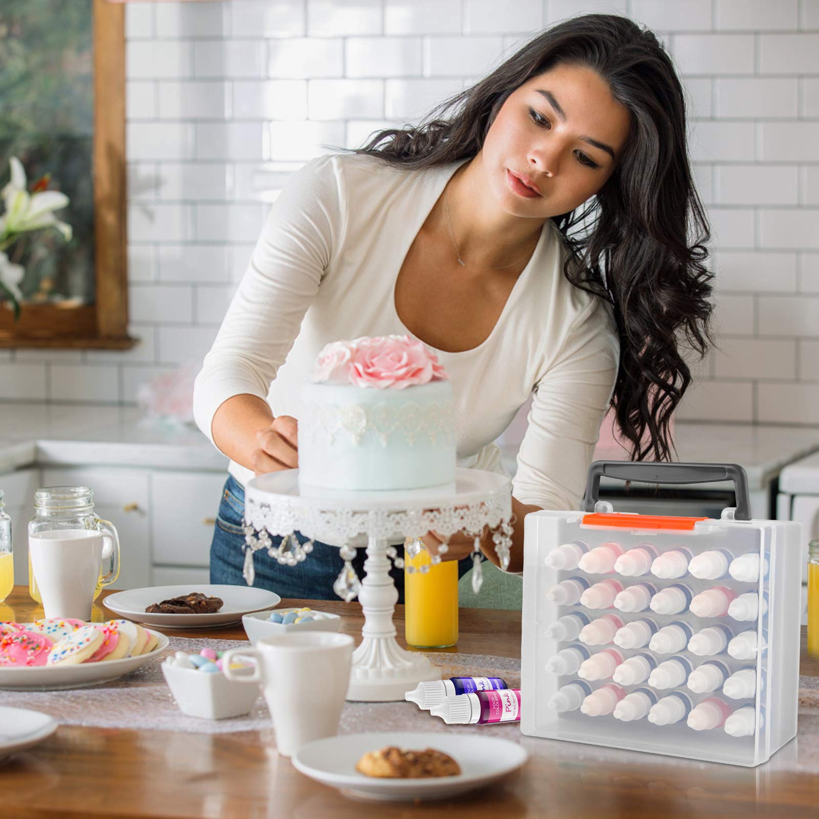 ALCYON Food Coloring Bottle Storage Organizer Case Compatible with Cake Food Coloring Set, Food Grade Vibrant Liquid Dye Container Box Holds 30 Bottles (Box Only) - Image 6