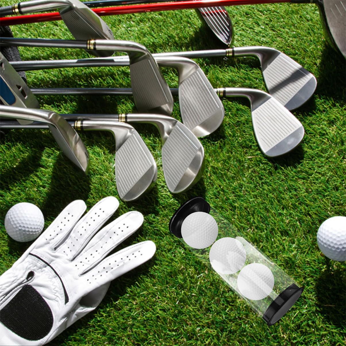 Happyyami Golfball Elegante Durchsichtige 2 Stück Aufbewahrungsröhren aus PVC Kompakt und Leicht Golfball Transportbox für Golfspieler Beim Golfspielen