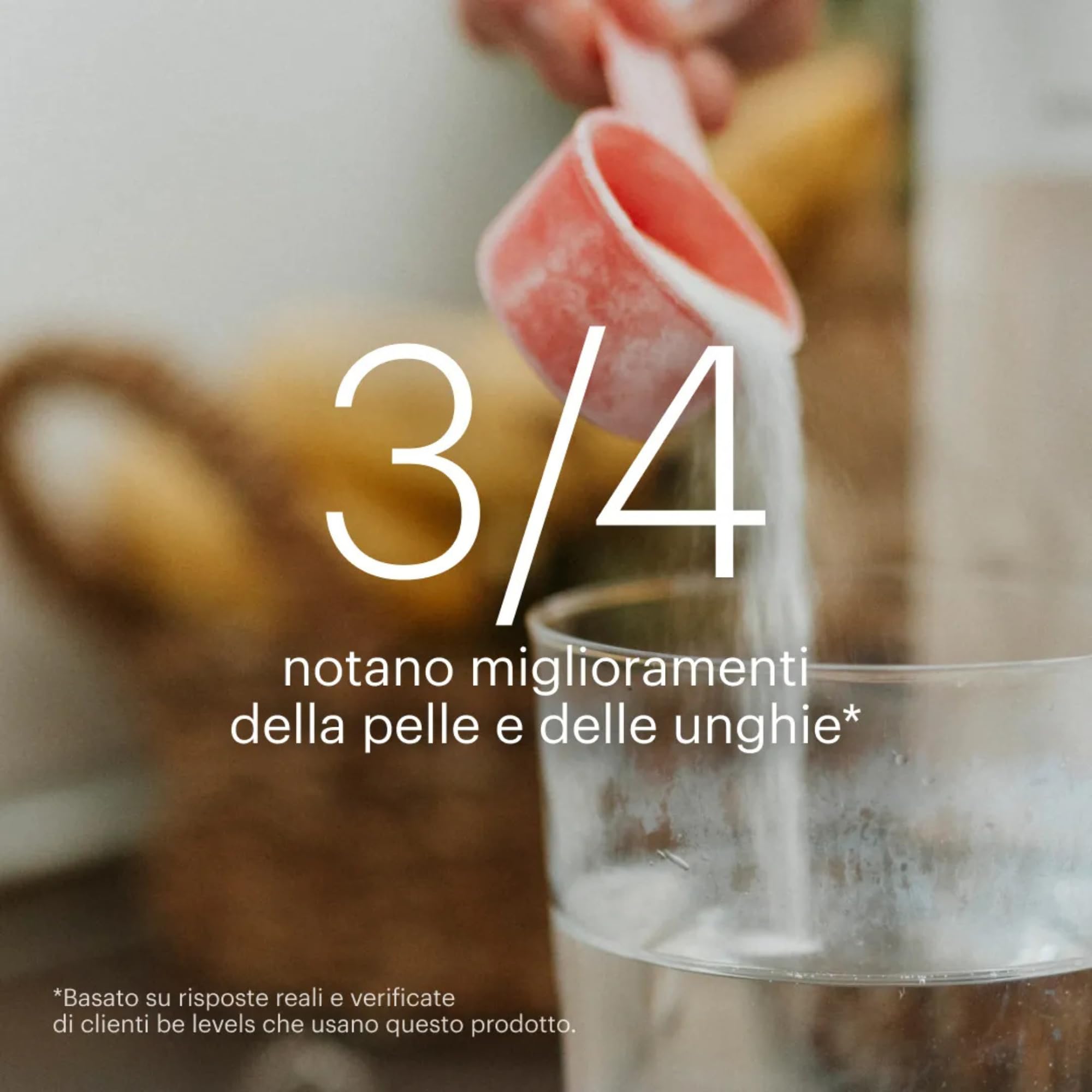 Collagene Idrolizzato Acido Ialuronico Vitamina C 360g be levels | Con peptidi di collagene Colpropur D®. Senza glutine e lattosio. Facile da sciogliere. 1 dose al giorno.