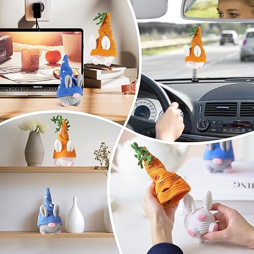 Miniatura 5 de PIPAPI Kit de ganchillo de Navidad para principiantes, 2 patrones de elfo de zanahoria, kit de tejido para adultos y niños con tutoriales en video