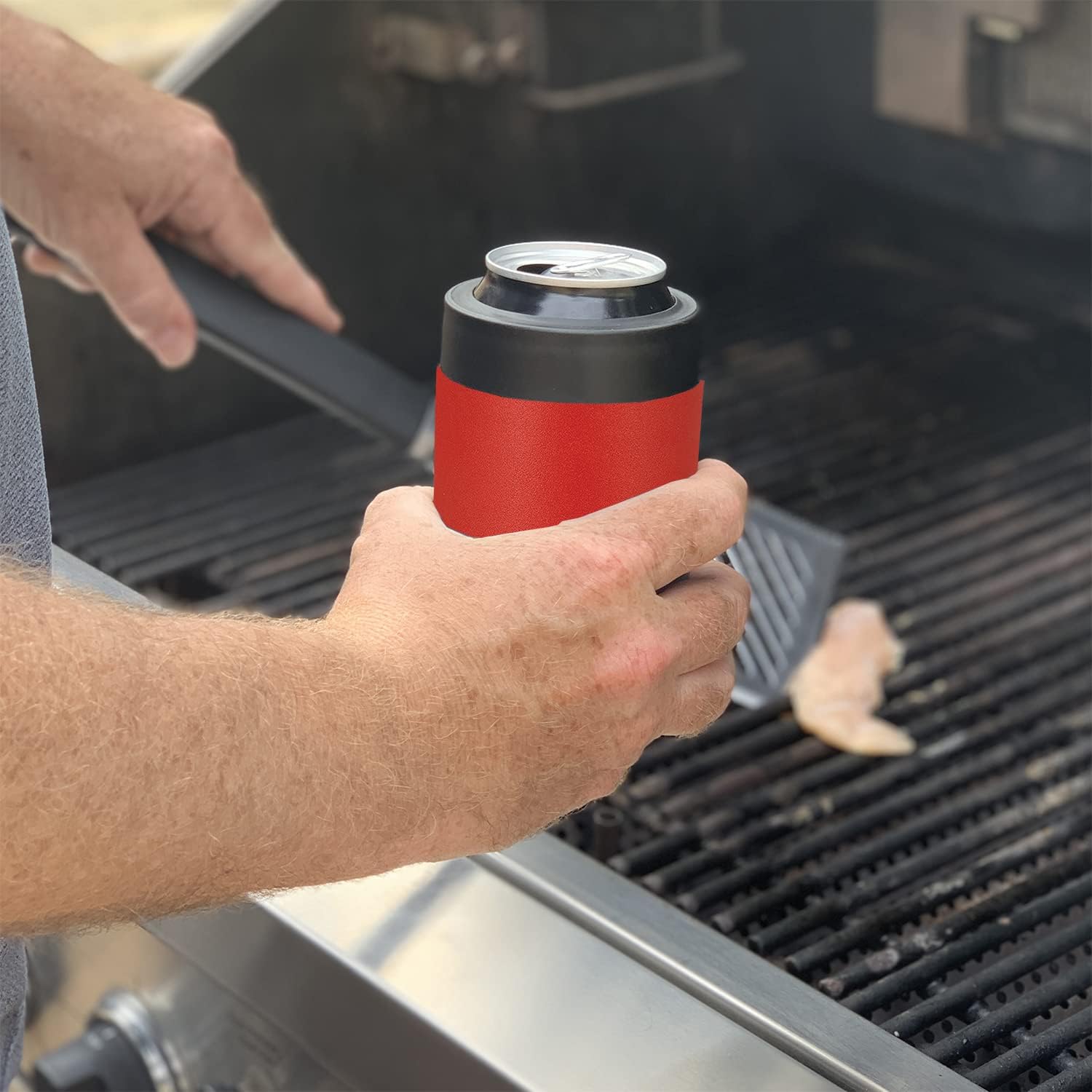 LaserGram Personalized 12 oz. Stainless Steel Can & Bottle Insulator, Dragon – Keeps Drinks Cold Longer (Red)