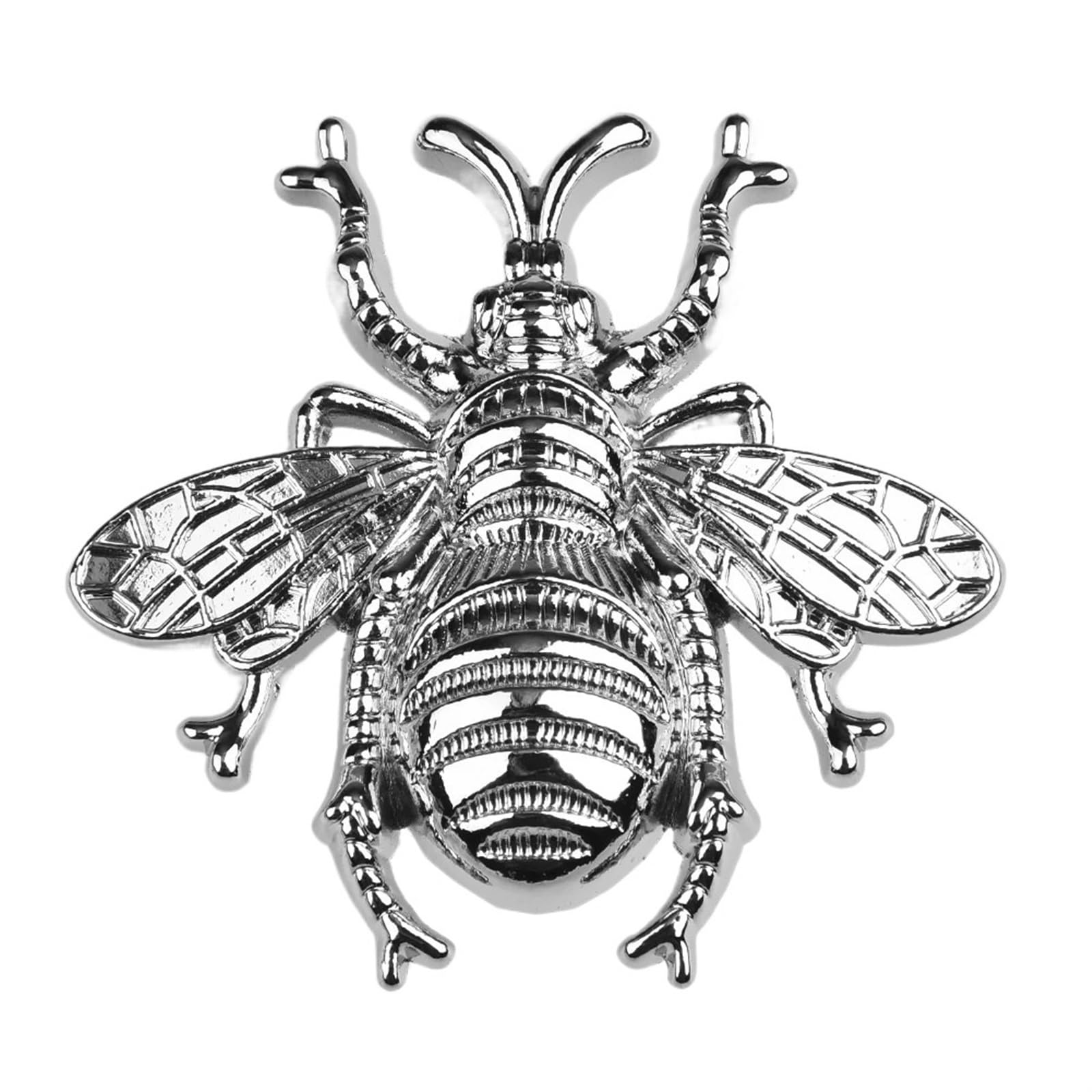 Poignées de meubles en alliage de zinc motif abeille argentée